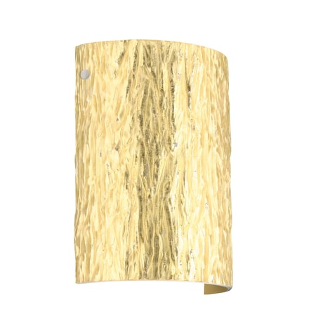 Besa Lighting Tamburo 8 Wall Sconce, Stone Gold Foil, Polished Nickel Cap Finish, 1x8W LED 7090GF-LED-PN